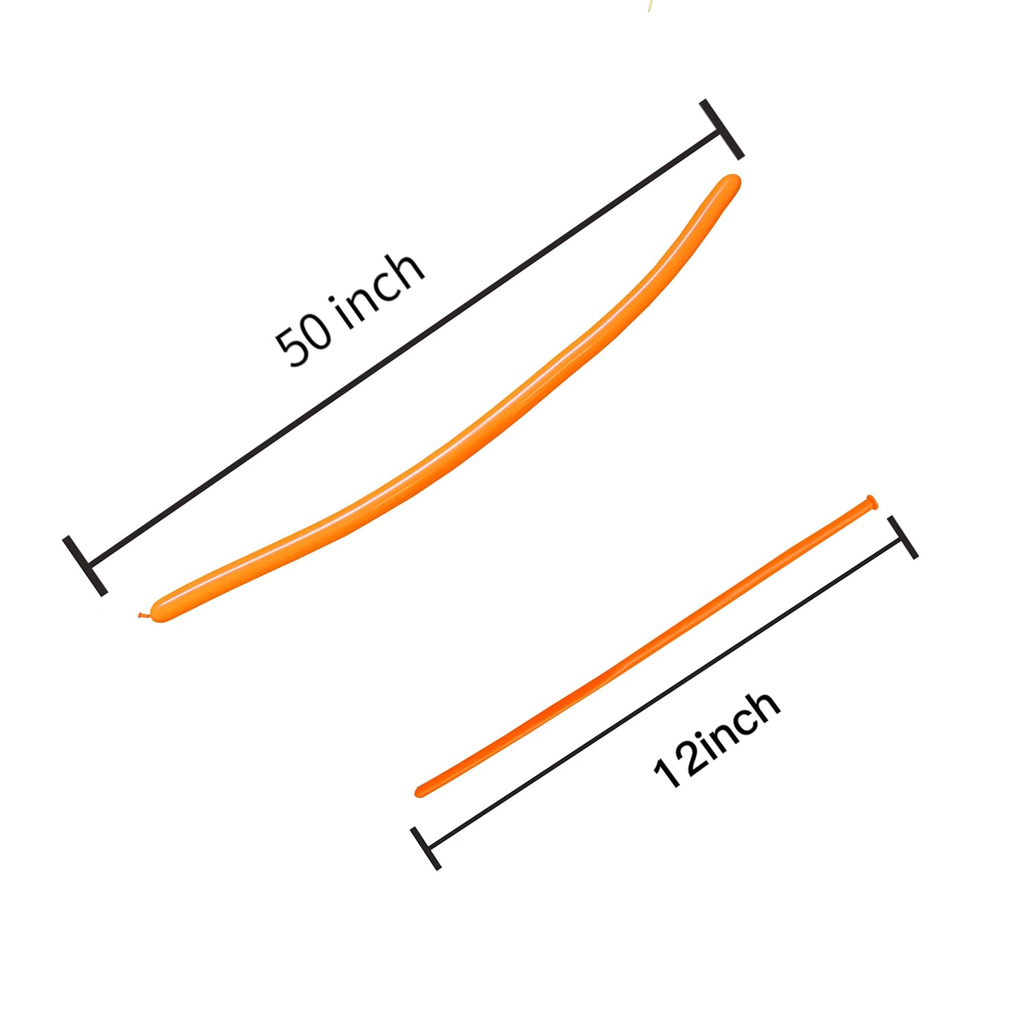 Eblliwsm 100Pcs 260Q Orange Magic Long Balloons Decoration Shopping Mall Activities, Party Decoration, Parent-Child Activities.