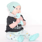 Baby Paper Crinkly Baby Toy, Turquoise Zig Zag