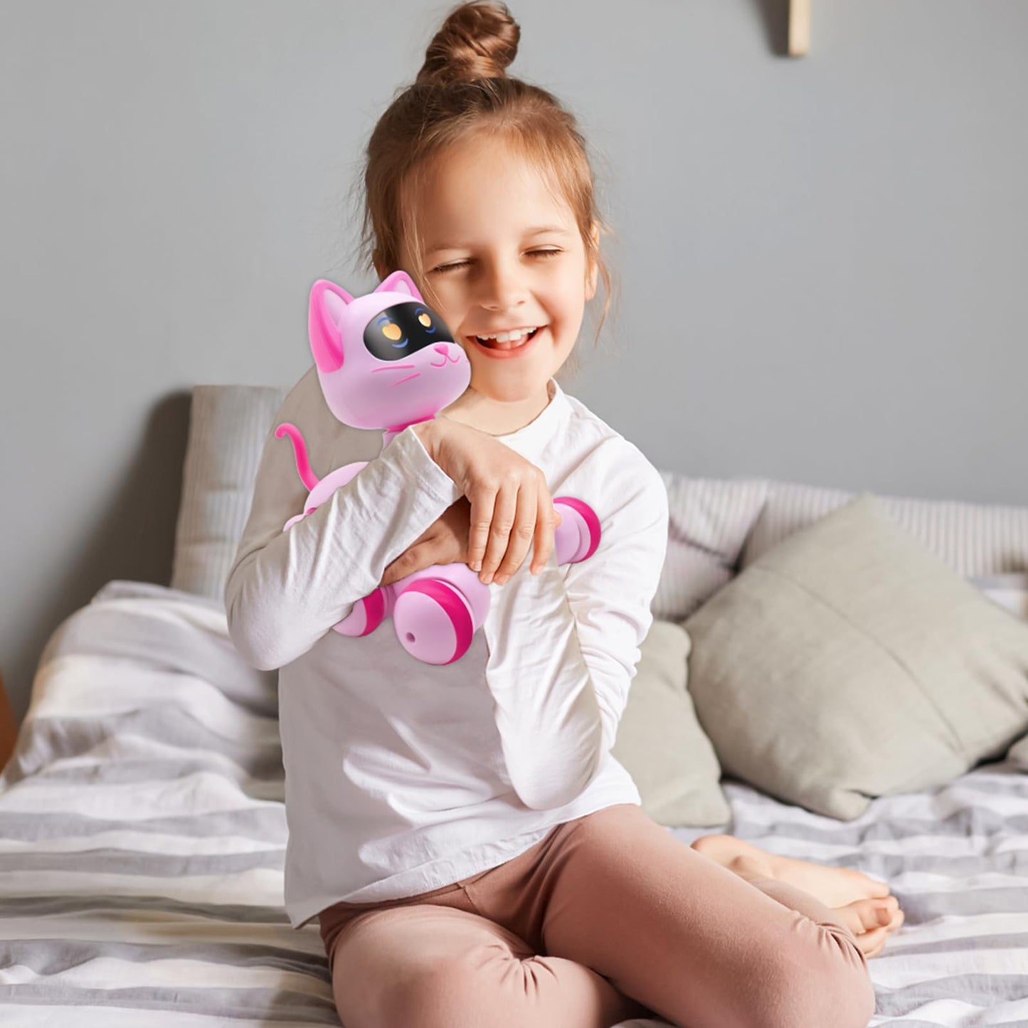 Ysityum Remote Control Robot Cat Toy - RC Robotic Cat for Kids  Interactive Programmable Smart Robot Pet with Light  Sound  Touch Sensing  LED Eyes  Dance & Music  Gift for Kids 3+