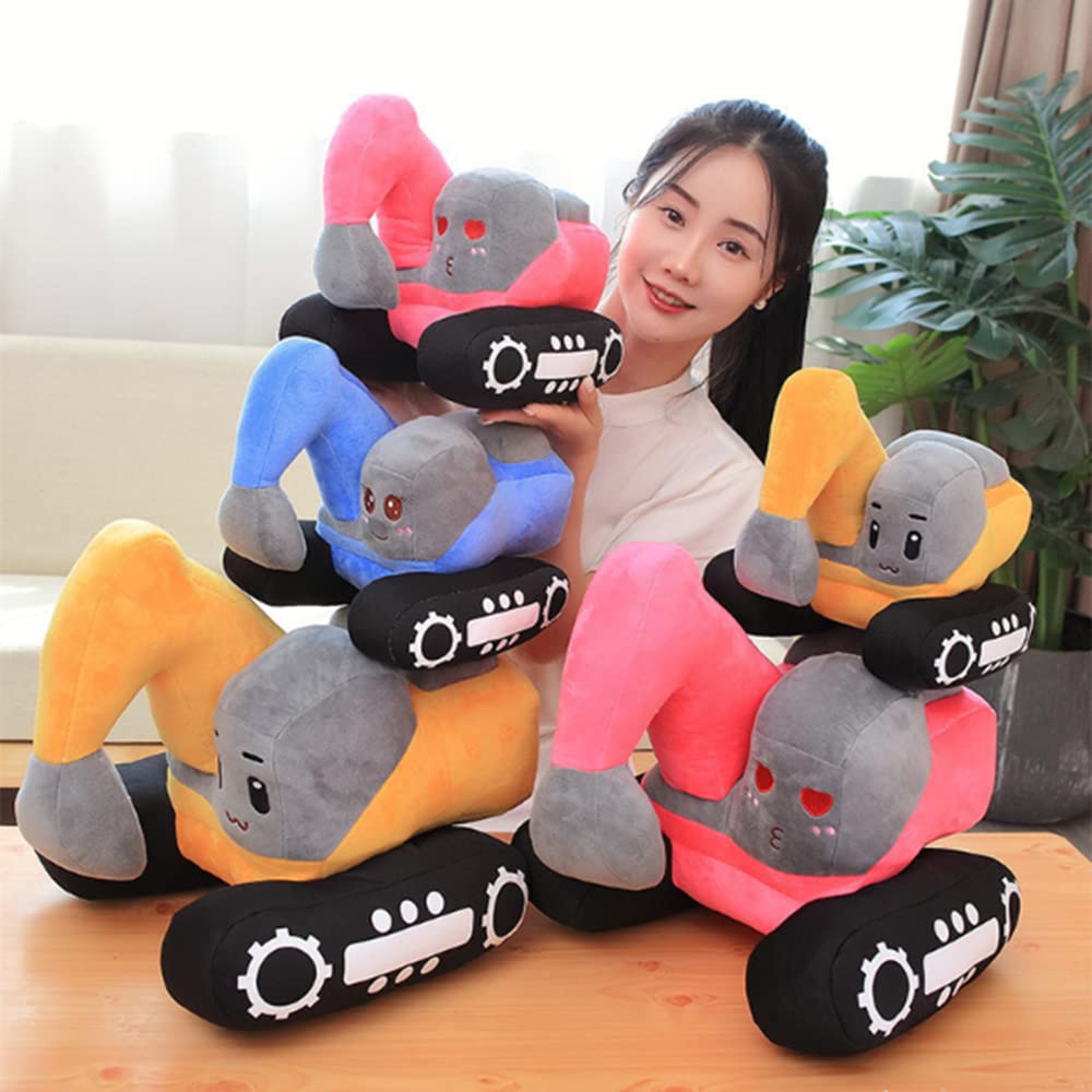 Yudong Excavator Plush Toy,10'' Soft Excavator Stuffed Construction Toy,For Children'S Birthday, Christmas, Party Gifts(Yellow)