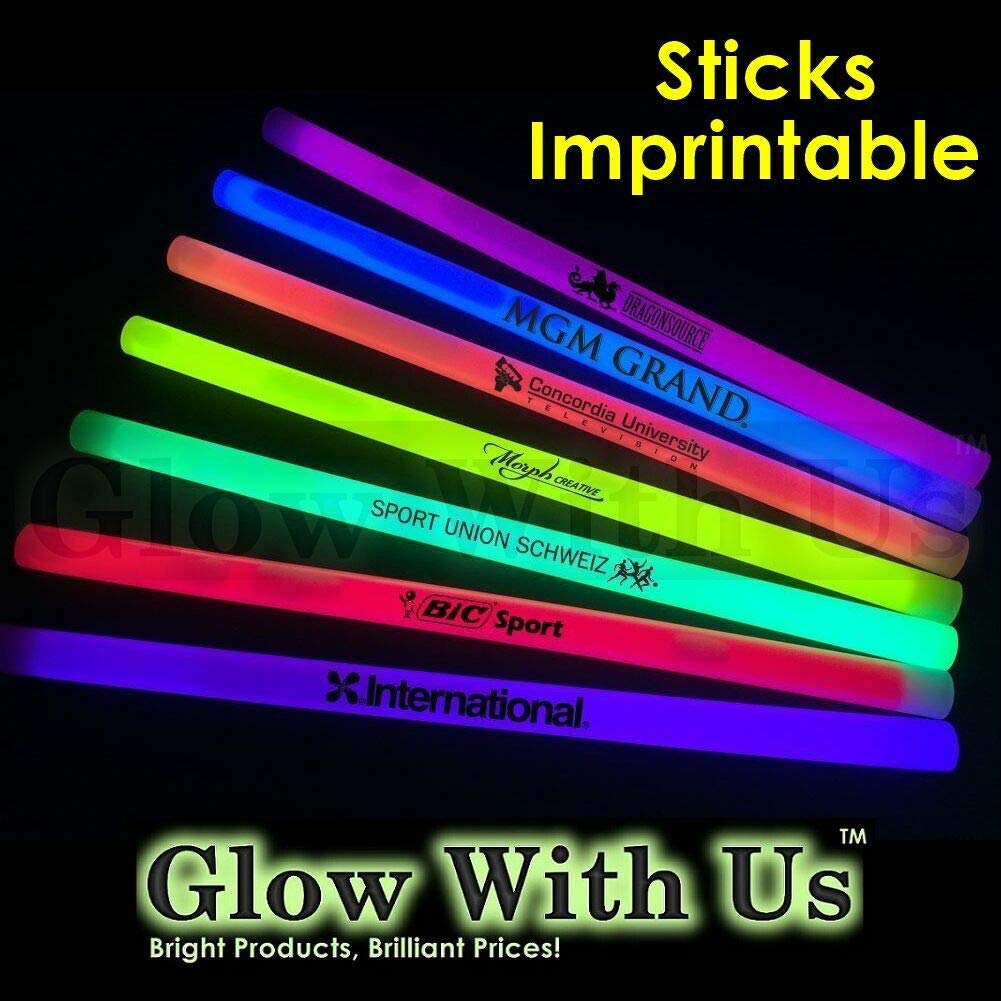 Glow Sticks Bulk Wholesale, 10 12    15mm Dia. Orange Industrial Grade Jumbo Light Sticks, Bright Color, Glow 14 Hrs, Safety Glo