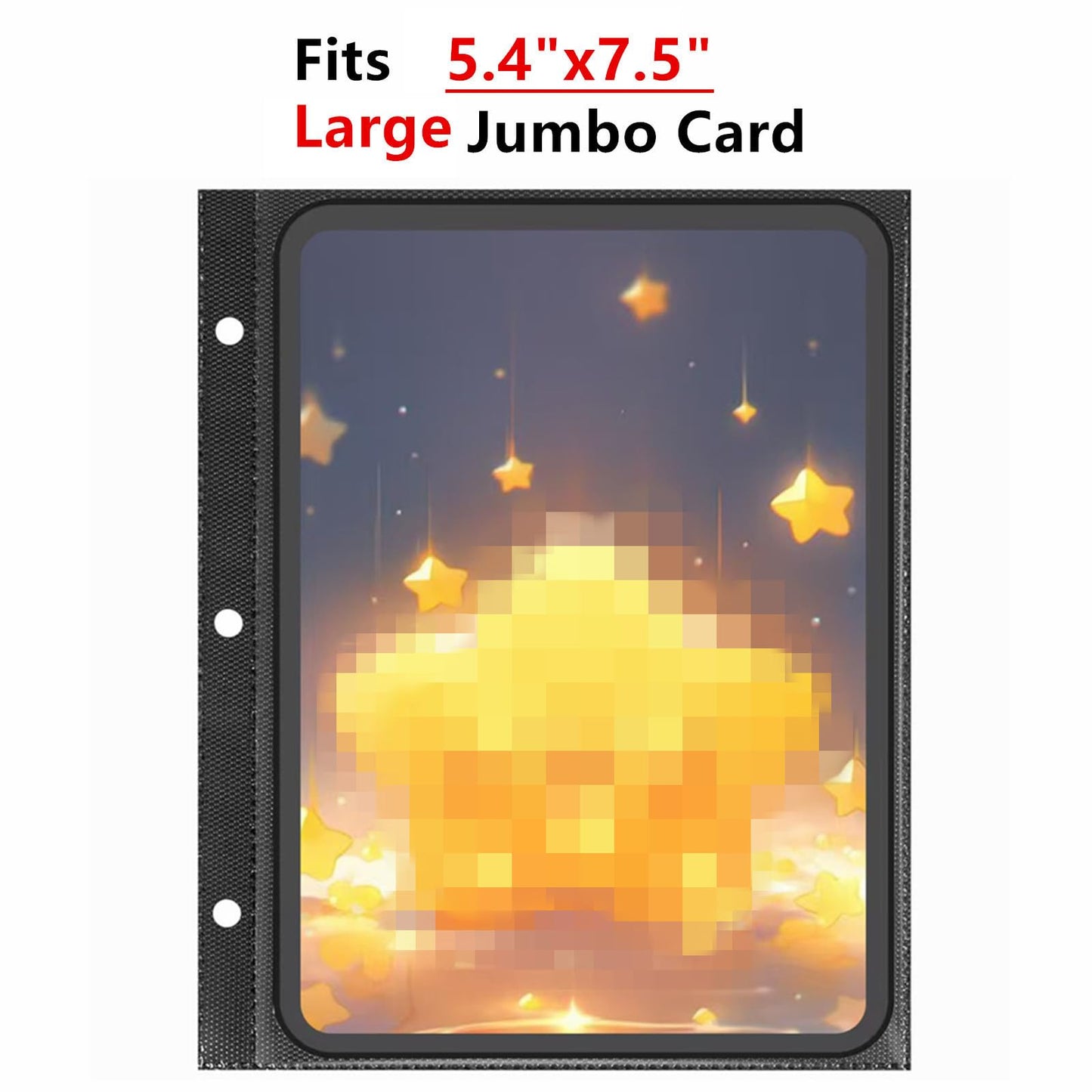 Card Binder for Jumbo/Oversized Cards  80+ Pockets Card Storage Abulm with 40+ Double-Sided Removable Pages  enhanced Leather Binder for Trading/Gaming Cards (Black  Large 5.4x7.5)