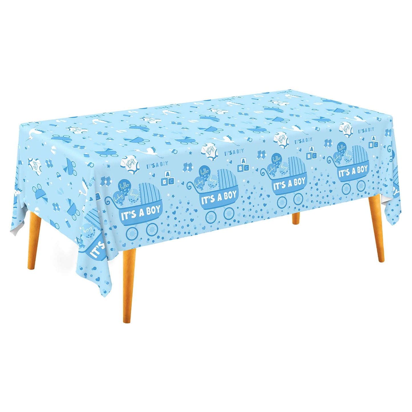Gatherfun Baby Boy Shower Party Supplies: 2-Pack Its A Boy Decorations,Disposable Plastic Tablecloth, Ideal Table Cover for Baby
