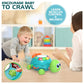Jyusmile Musical Turtle Baby Toy - Crawling Educational Toy with Light & Sound, Large, Blue, for Infants 6-18 Months, Model O4-WPSB-RX2D