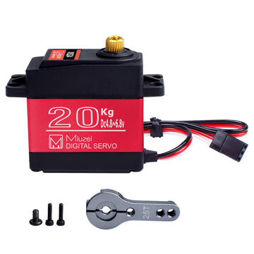 Miuzei 20KG Servo Motor High Torque RC Servo Metal Gear Waterproof for R/C Model DIY Car Robot, DS3218, Control Angle 270