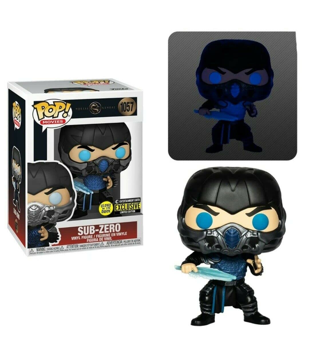 Pop Movies: Mortal Kombat- Sub-Zero Gitd Pop! Vinyl Figure Entertainment Earth Exclusive (Bundled With Ecotek Pop Box Protector