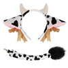 Phogary Cow Costume Accessories, Ears And Horns Headband With Tail For Animal Cosplay And Halloween