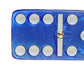 Marion Domino Double 6 Set - Dark Blue Marbleized Acrylic with Spinners in Black Velvet Case