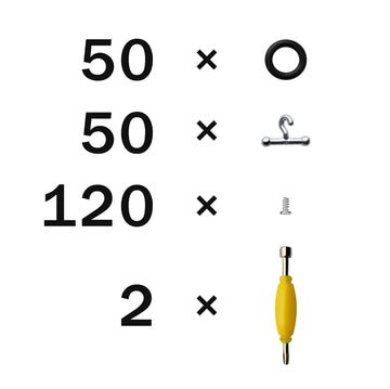 Ebco 50Pcs T Hooks+50Pcs O-Rings +120Pcs Screws+2Pcs Spanner Repair Part Set For 3.75    G.I Joe Action Figure Replacement Acces