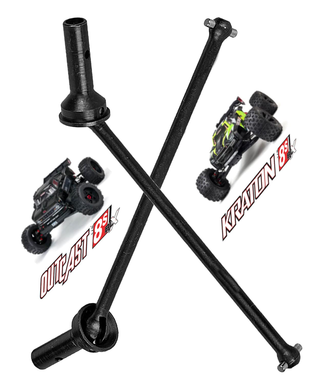 ARRCat for 1/5 Arrma KRATON 8S BLX/Outcast 8S BLX, 2PCS Front/Rear Drive Shaft Upgrades Parts Hop-up for 1/5 Arrma Outcast/KRATO