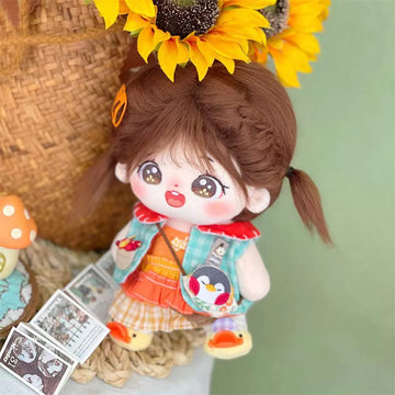 Niannyyhouse 20Cm Plush Doll Girl Humanoid Stuffed Body No Attribute 8'' Normal Body Wearable Clothing Dress Up Gifts (A-34-With