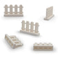 Sprite World Building Block Toy Accessories 1 X 4 X 2 White Picket Fence, Bulk - 50 Pieces Per Package (White)