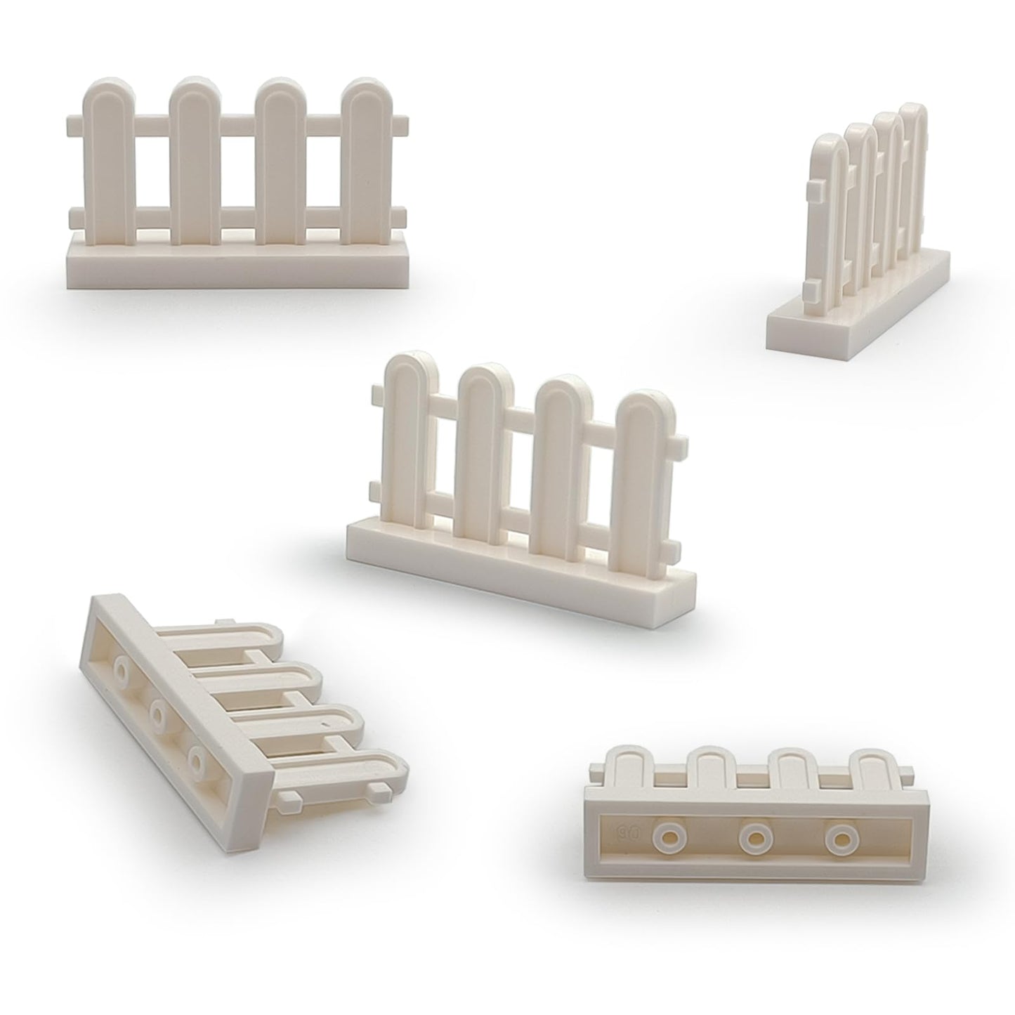 Sprite World Building Block Toy Accessories 1 X 4 X 2 White Picket Fence, Bulk - 50 Pieces Per Package (White)