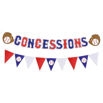 Baseball Party Supplies Concessions Banner - Sports/Baseball Themed First Birthday Party Decorations Favors (Style 1)