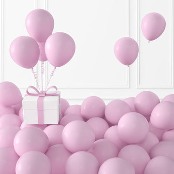 Kalor Pastel Pink Balloons,100 Pcs 5 Inch Mini Matte Latex Balloons For Balloon Garland Arch, Birthday Decoration, Wedding Party, Baby Shower Decorations