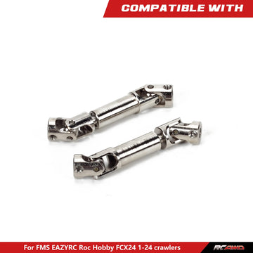 RCAWD Center Drive Shaft U-Joint Spline for FMS EAZYRC ROC Hobby FCX24 1/24 Crawlers Upgrades, Length Adjustable Axle Parts for
