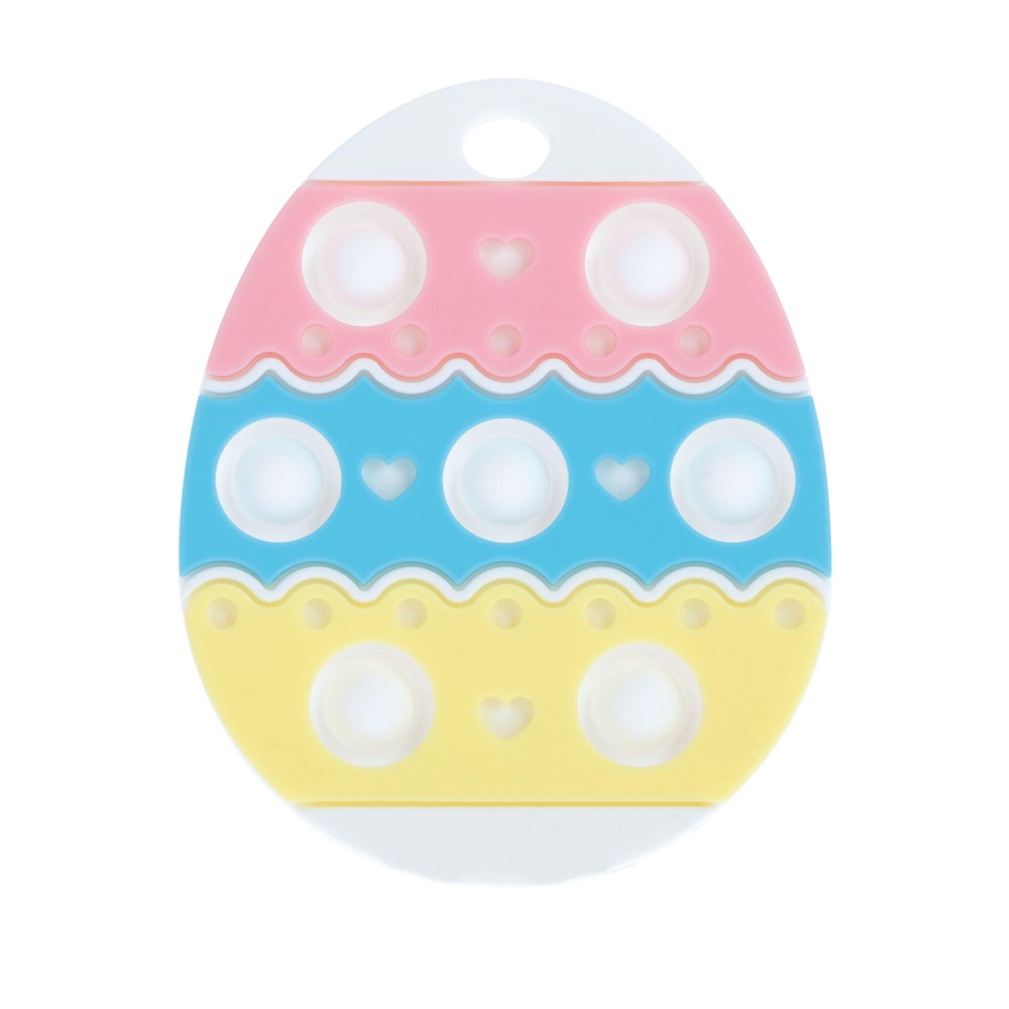 Nuby Easter Egg Popper Teether - Soft Silicone Teething Toy for Babies, 3+ Months, Sensory Pop Bubbles, Easy Grip Design