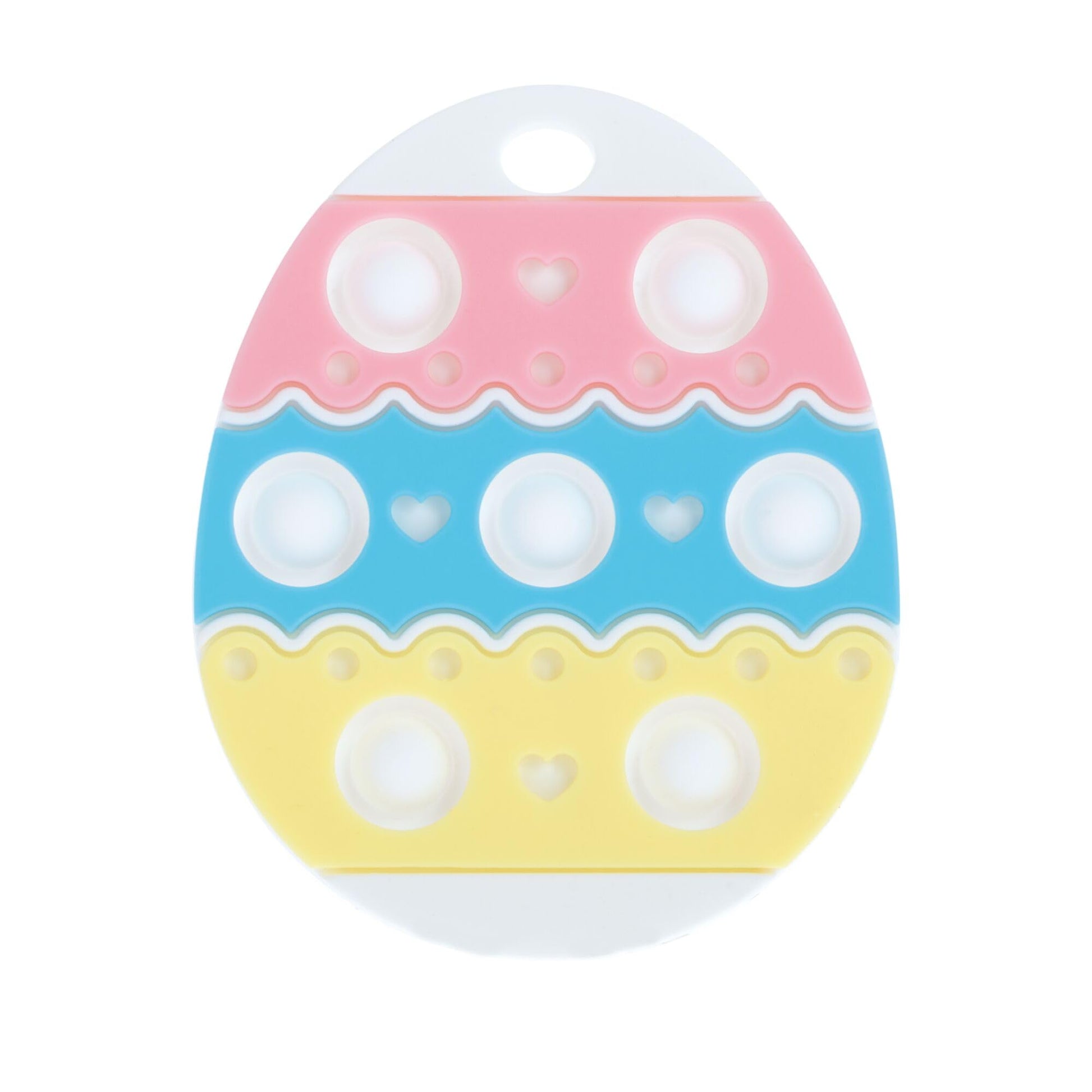 Nuby Easter Egg Popper Teether - Soft Silicone Teething Toy for Babies, 3+ Months, Sensory Pop Bubbles, Easy Grip Design