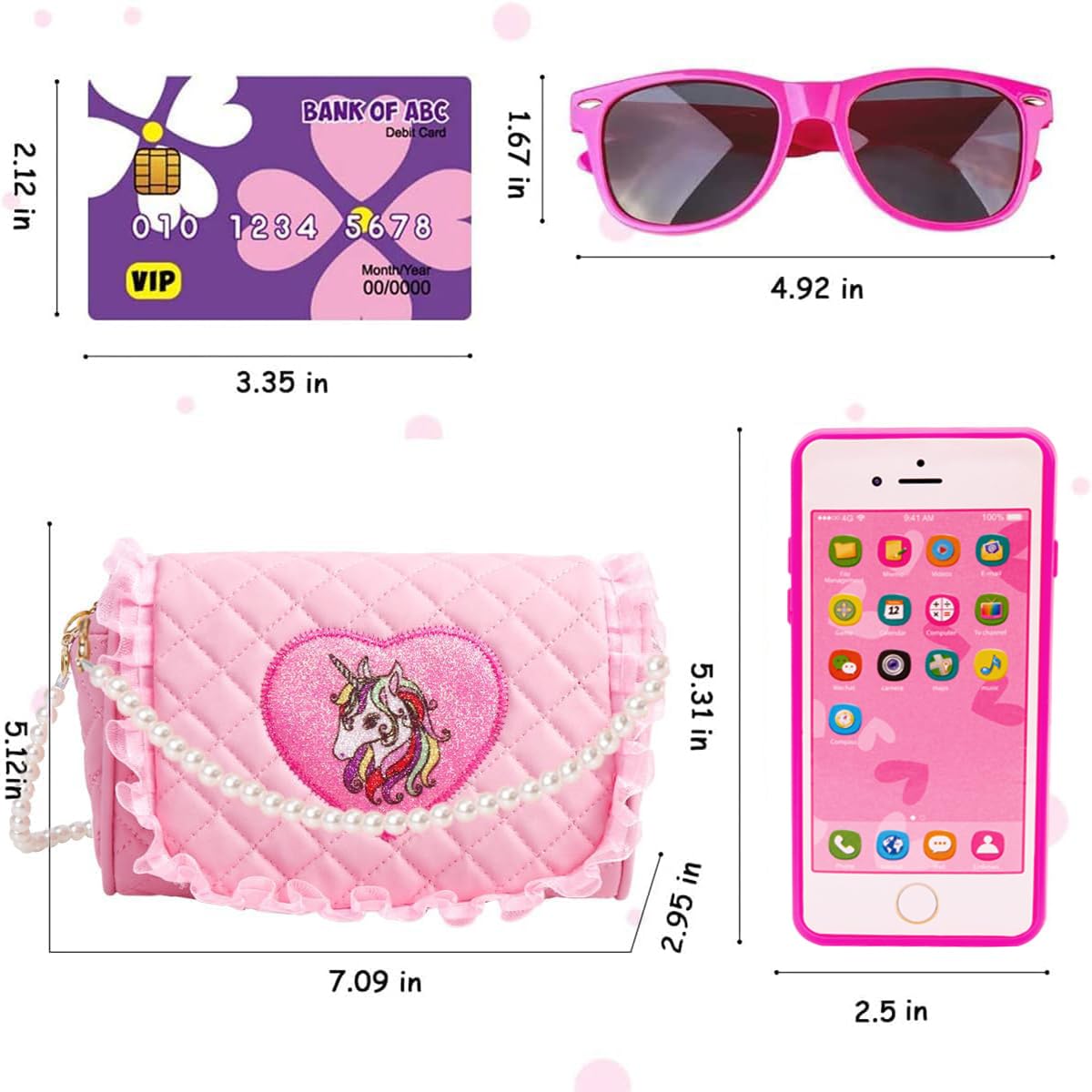 Meland Pretend Makeup Kit for Girls, Age 3-6, Pink, Includes My First Purse Toy, Ideal Gift for Toddlers, Model MU-MLUS