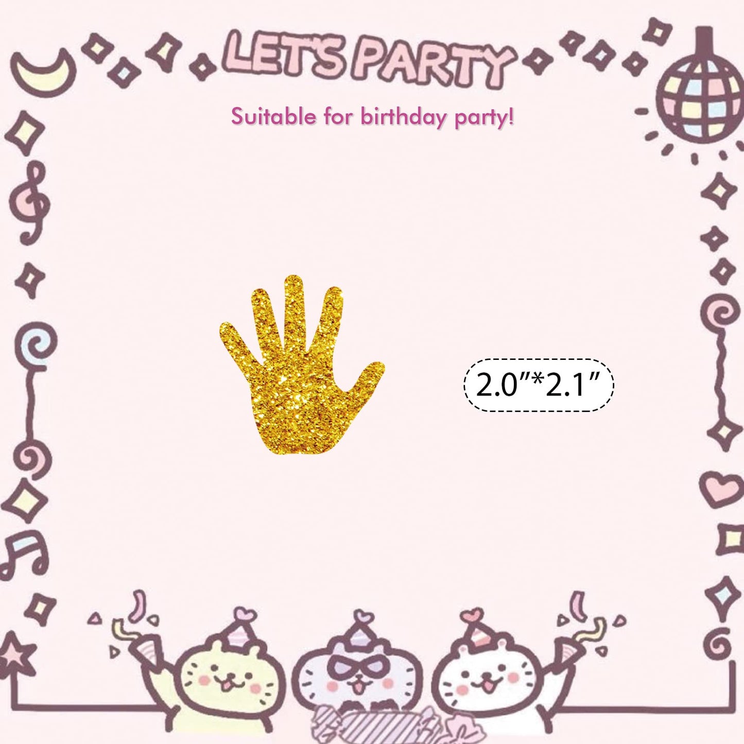 Set of 100 High Five Confetti, Gold Glitter High Five Paper Scatter, Baby Theme Birthay Table Decor, High Five Smash Cake Decor,