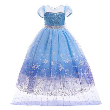 Fmyfwy Girls Frozen Elsa Princess Fancy Dress Up Outfits Halloween Costume Christmas Birthday Party Tulle Gown W/Accessories Blue 3T
