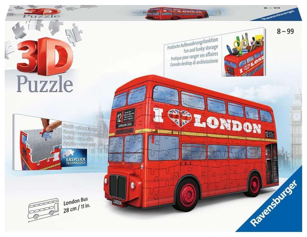 Ravensburger London Bus 216 Piece 3D Jigsaw Puzzle For Kids And Adults - 12534 - Great For Any Birthday, Holiday, Or Special Occasion