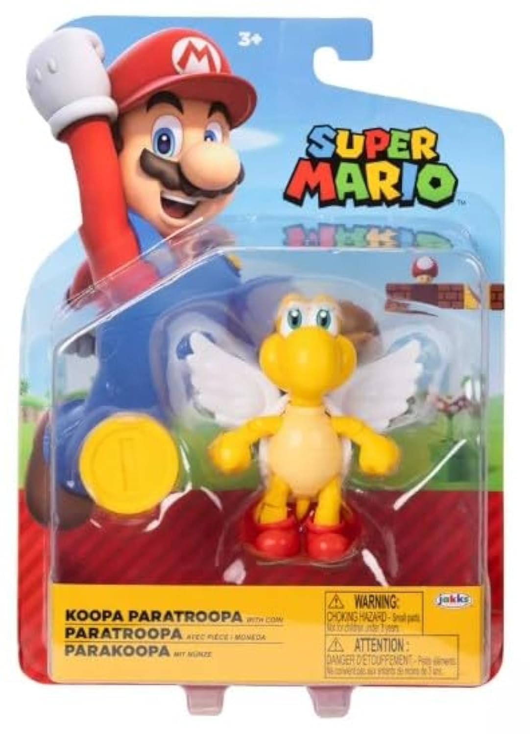 Super Mario 4 Inch Action Figure (Koopa Paratroopa With Coin)