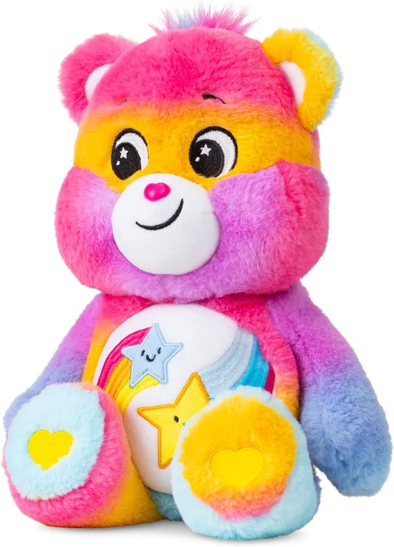 Care Bears Medium Plush Dare to Tie Dye Stuffed Animal, 14" Multicolor Polyester, Model 22338, Soft & Cuddly Gift for Ages 4+