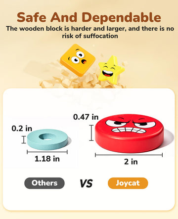 Joycat Emotions Wooden Sorting Toys,For 2 3 4Year Old Boy Girl,Shape Color Sorter,Learning Matching Box,With Stacking Toys, Educational Learning Toy,Puzzles For Preschool Toddlers