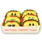 Inspirational Emotional Support Tacos Plush Toy, 6 Cute Stuffed Tacos in 1 Soft Serving Tray, Funny Stuffed Animal Gift for Wome