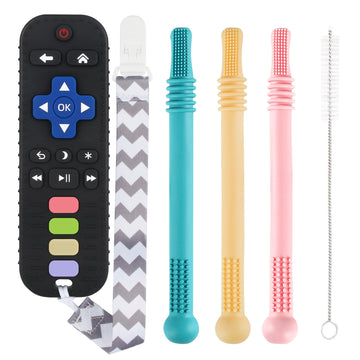Teething Toys For Babies 0-6 6-12 12-18 Months Bpa Free Teething Sticks And Remote Teether For Babies Baby Sensory Chew Toys For