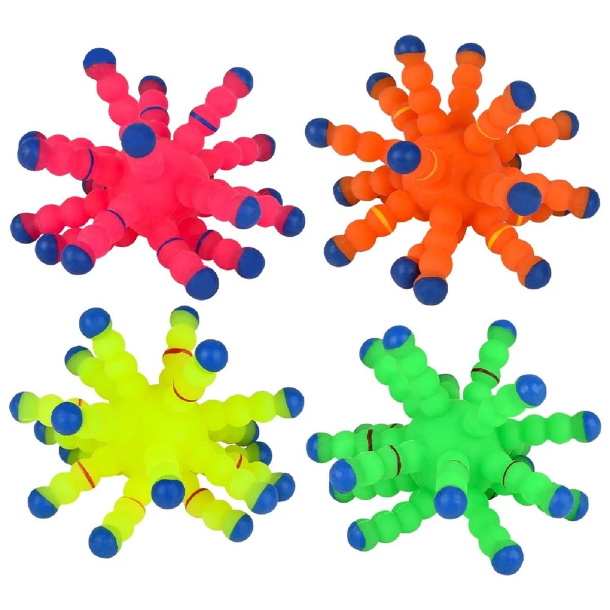 Neon Color Tactile Atom Balls (3.5 ) Random Colors Strechy Soft Jelly Rubber Calming Figdet Toy for Kids and mature-themed Autism ADHD Stress Relief (24 Balls)