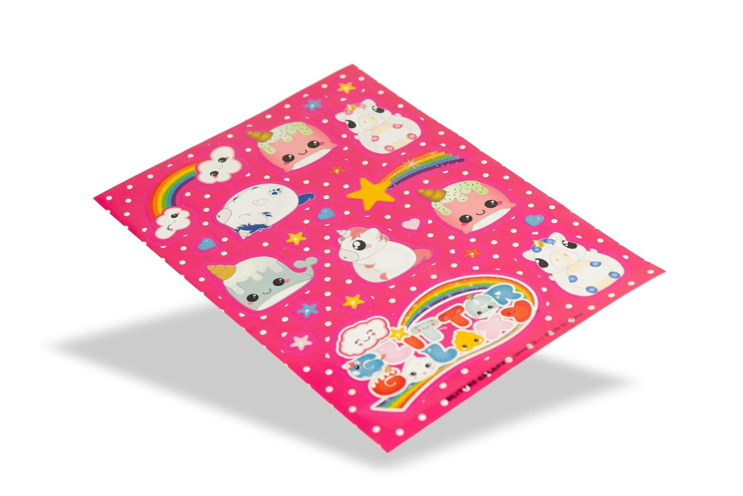 Glitter Galaxy Sticker Friends Sheet Wave 2-10 Large Sparkle Unicorn, Narwahl & Rainbow Stickers Variety Pack - Cute Animal Deco