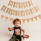 Zwiebeco Brown Birthday Party Decoration Supplies-Brown Kraft Happy Birthday Sign Banner Triangle Flag Bunting Banner Pennant Ga