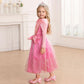 Itvti Little Girls Princess Costume Dress Up Cosplay For Carnival Halloween Party Pink, 6-7 Years(Tag 140)