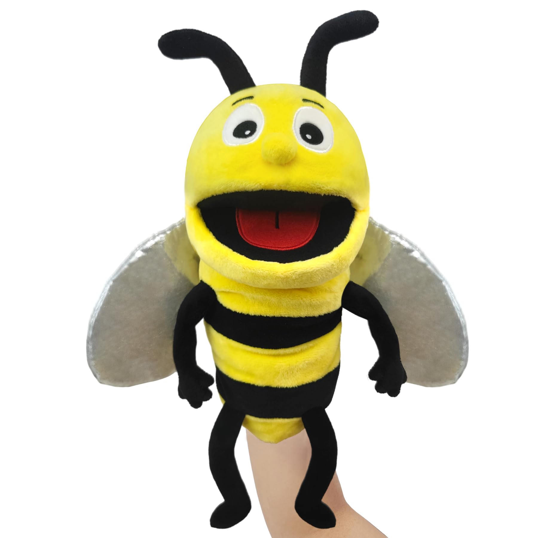 Justqunseen Hand Puppet Realistic Plush Puppet 13',Insect Animal Puppets For Kids Insect Stuffed Animal Hand Puppet With Moveable Mouth,Soft Stuffed Bee Puppet Story Toy Puppets Role Play Show Game