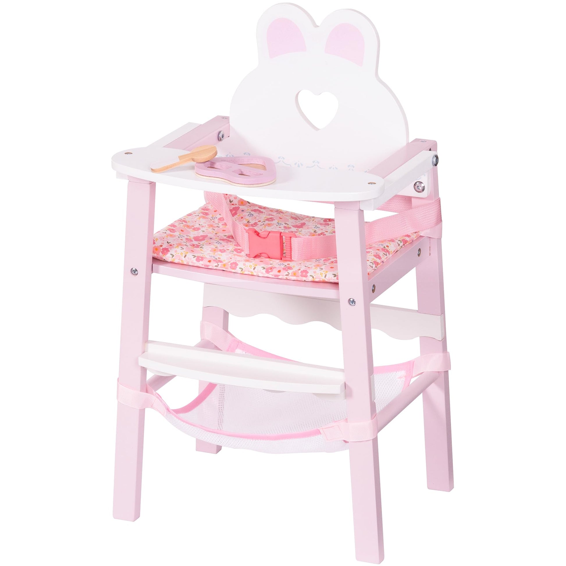 ROBUD Wooden Baby Doll High Chair, High Chair Toys for 18 Inch Dolls, Pretend Play Accessories, American Girl Toys Furniture Age
