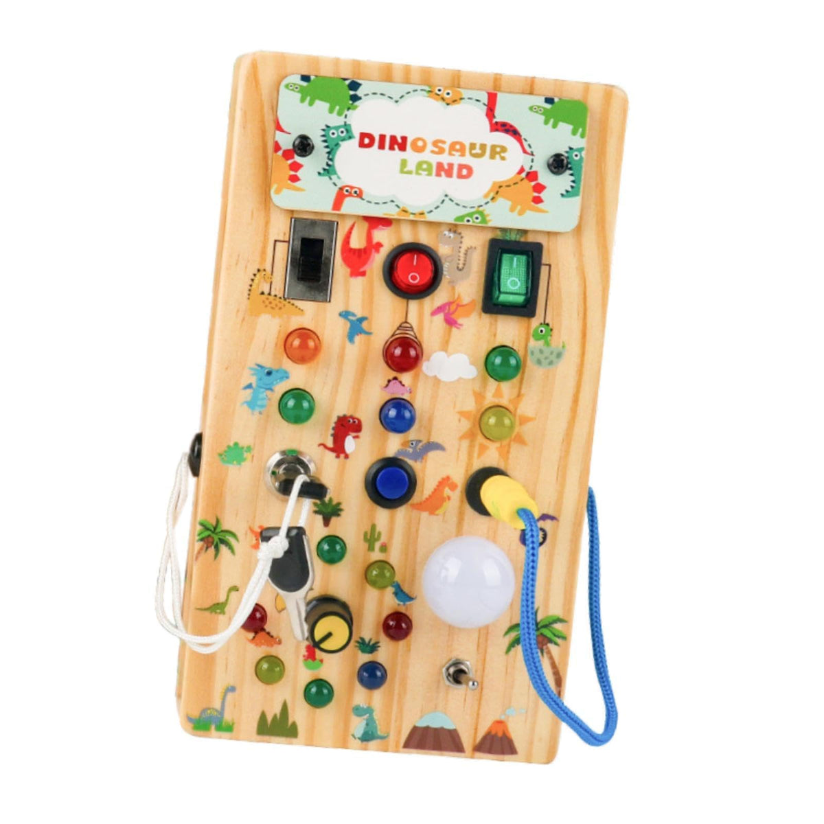 TRENDIVIBE Montessori Busy Board with LED Light Sensory Toy for Children Preschool Kids B| Baby Learning Toy | Infant Activity T