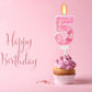 FAMGift Birthday Candles - Number 5 Pink Butterfly Cake Topper, Wax Material for Parties and Weddings