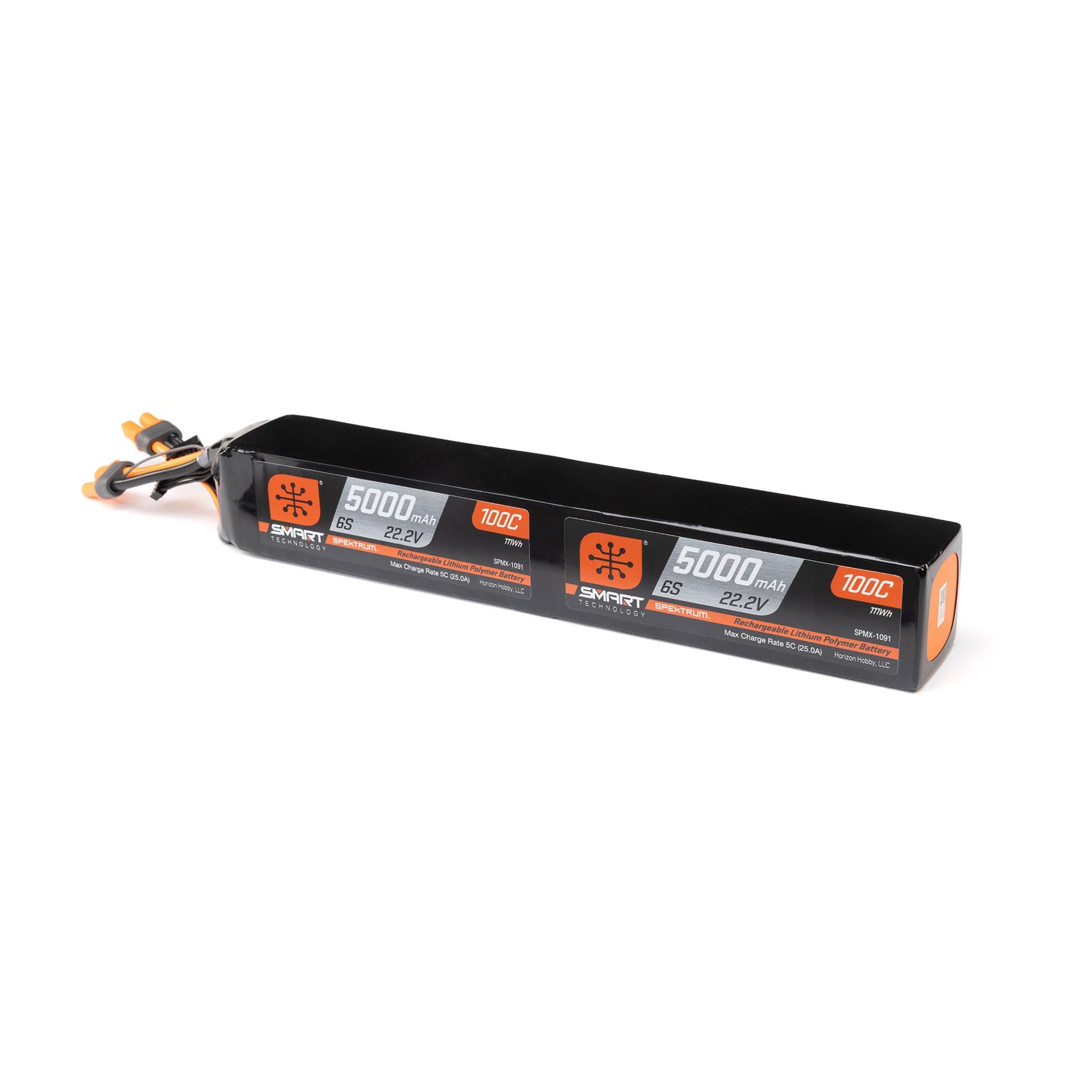 Spektrum Accessories 22.2V 5000mAh 6S X2 100C Smart LiPo Battery: Dual IC5, SPMX-1091