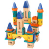 Xylolin Wooden Castle Building Blocks Set - 69 Pieces, Solid Beech Wood Stacking Toy for Toddlers, Multicolor
