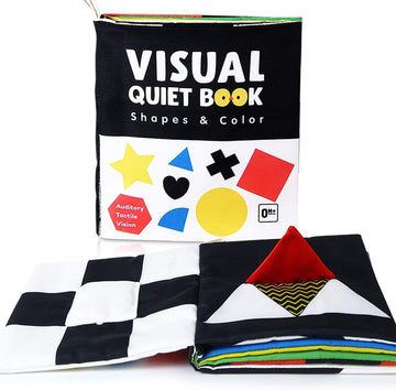 beiens High Contrast Black and White Baby Book - Crinkle Sensory Toy for Infants 0-12 Months - Medium Size, Paper Material
