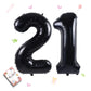 Smlpuame 40 Inch Number Balloon 0-9 Black Large Number 21 Balloons,Digital Balloons For Birthday Party Celebration Decorations S