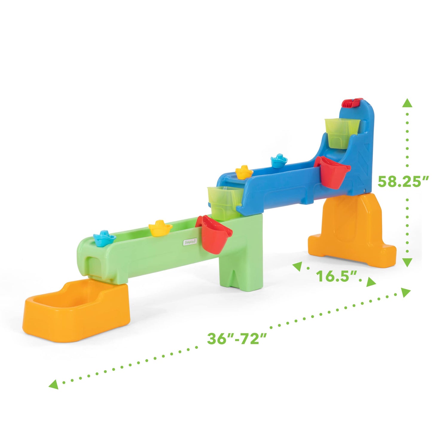 Simplay3 Rushing River Falls Water Play Table - Multi-Level Splash Table for Kids 1.5-6 Years - Includes 9 Accessories, Small, Plastic