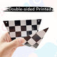 VILIFEVER 2 Pieces Black and White Checkered Flags Banner, Double Sided Checkered Pennant Banner for Racing Party Decorations Ra