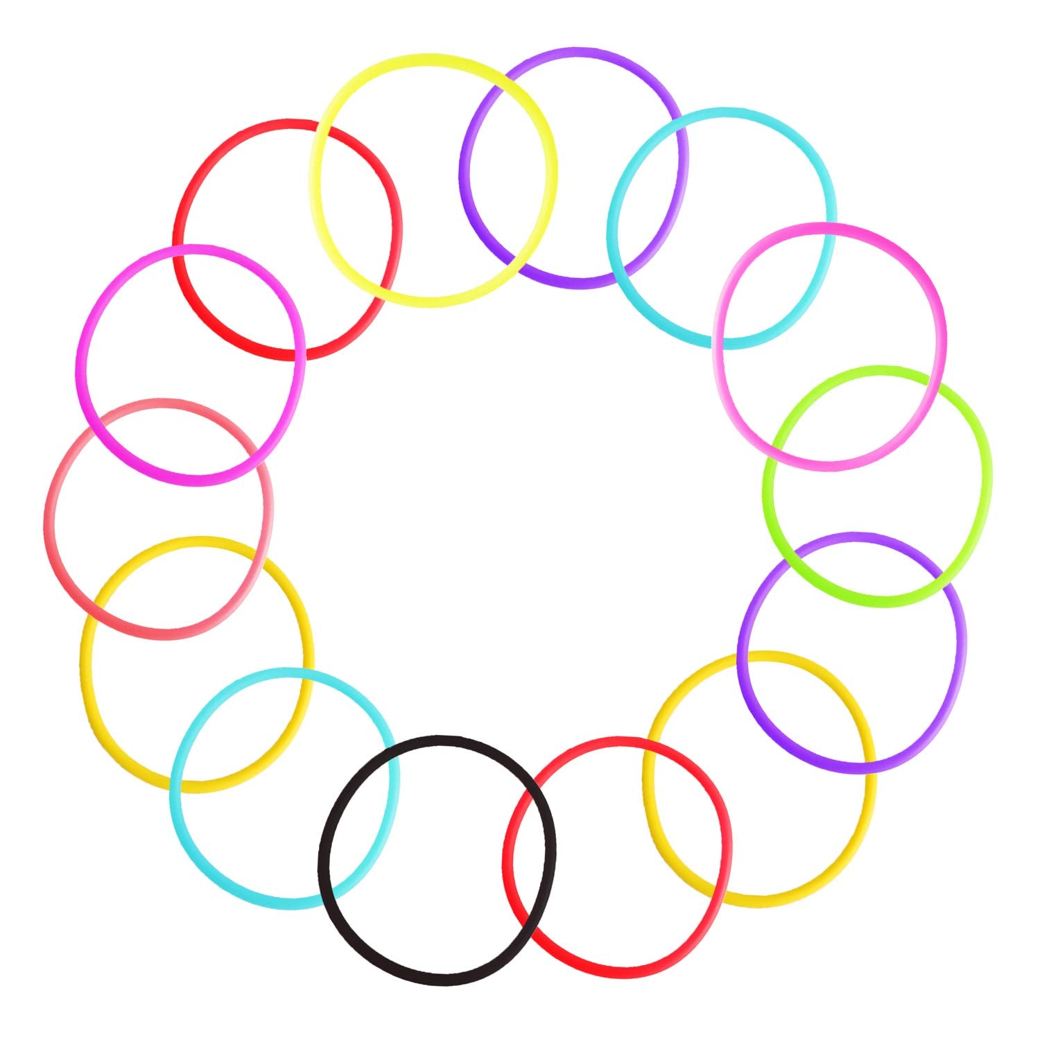 DFYOUHOME 80s Party Bracelets Rainbow 10 Colors Silicone Jelly Glow Wristbands Luminous Hair Ties for Christmas Party Favors, Ad