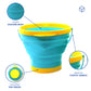 Gosu Toys Foldable Sand Bucket Expandable Sand Pail Square and Circle for Beach Multi Purpose for Kids Collapsible Silicone Buck