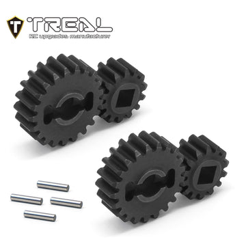 Treal Scx10 Iii/Capra Overdrive Portal Gears Harden Steel Gears Compatible With Axial 1/10 Scx10 3 Capra (14T/21T),Overdrive 27%