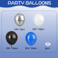 FunHot 35pcs Blue Black Silver Balloons – Dark Blue Latex & Confetti for Boys Birthday, Baby Shower, Wedding, Graduation Party Decorations