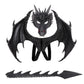 Crtepst Dragon Costume For Kids Boys Girls, Dragon Wing Tail Mask Set,Halloween Dinosaur Cosplay Set For Child (Black)